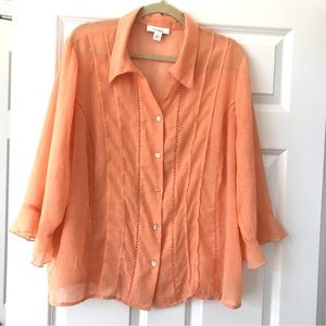 Dress Barn Sheer Peach Top
